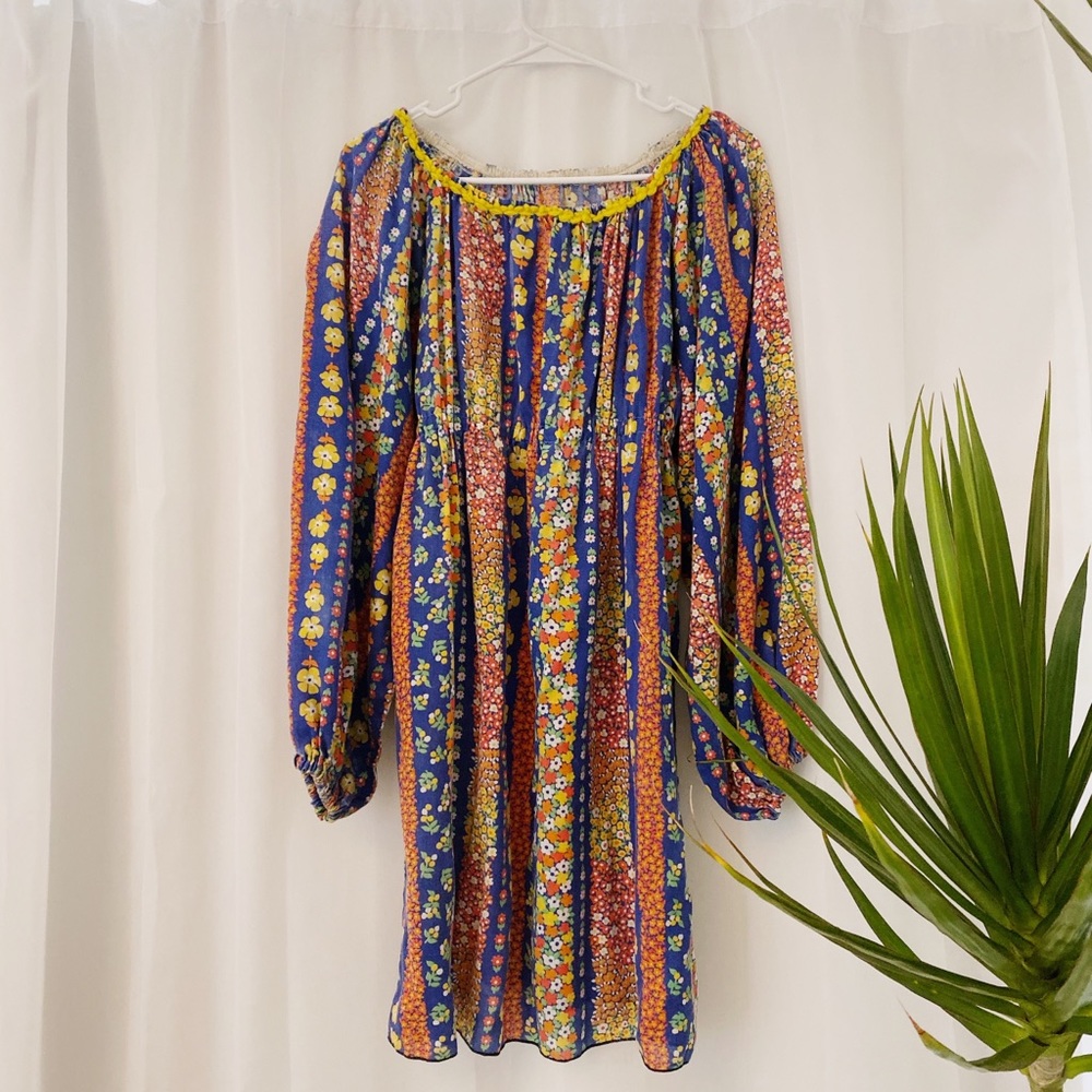 Vintage 70s retro floral flower dress